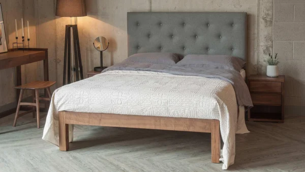 Skye Bed with Tall Button Upholstered Headboard - Image 3