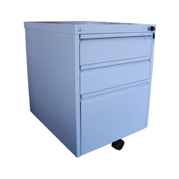 Mobile Pedestal with 2 box and 1 file drawers, Steel